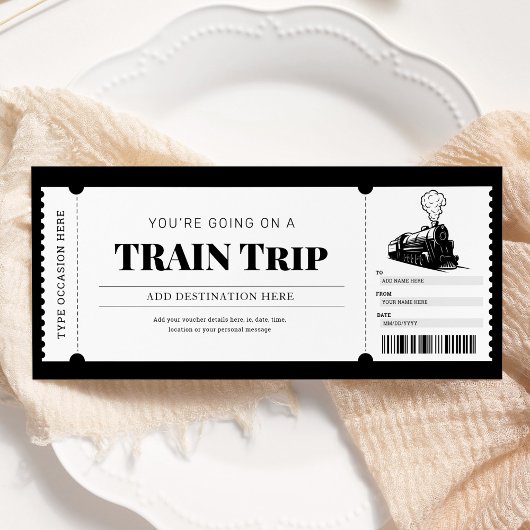 Treinreis Instapkaart Cadeau Ticket Voucher Kaart