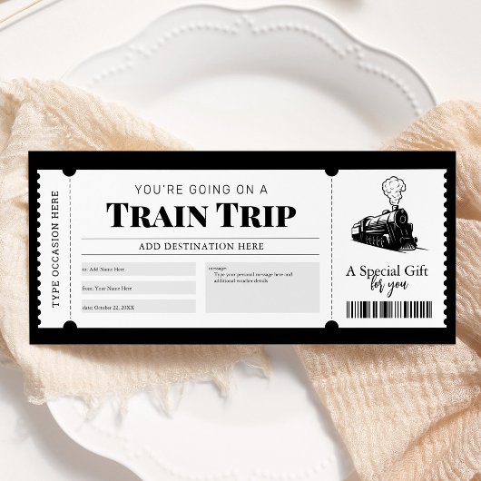 Treinreis instapkaart ticket cadeaubon kaart