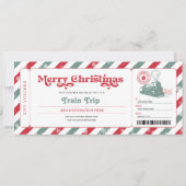 Treinreis Kerstmis Boarding Pass Cadeaubon Kaart (Voorkant)