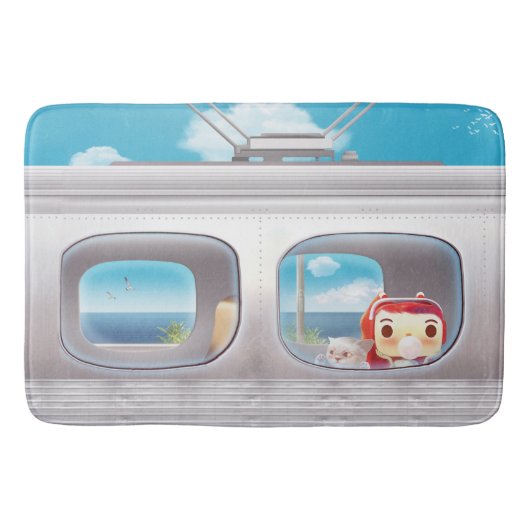 Treinreis met kat badmat (Voorkant)