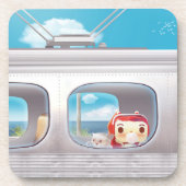 Treinreis met kat bier onderzetter (Voorkant)