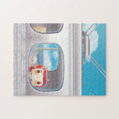 Treinreis met kat legpuzzel (Horizontaal)