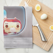 Treinreis met kat theedoek (Quarter Fold)
