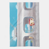 Treinreis met kat theedoek (Verticaal)