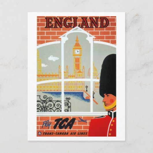  treinreis over Canada Air Lines England Briefkaart (Voorkant)