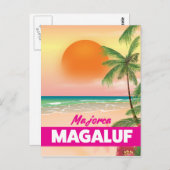 Treinreisposter Magaluf Majorca Briefkaart (Voorkant / Achterkant)