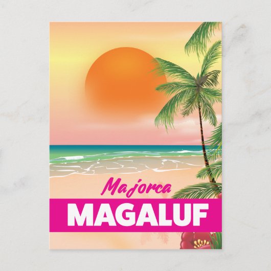 Treinreisposter Magaluf Majorca Briefkaart (Voorkant)