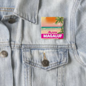 Treinreisposter Magaluf Majorca Vierkante Button 5,1 Cm (In situ)
