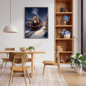 Treinreizen door sneeuw Poster