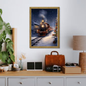 Treinreizen door sneeuw Poster