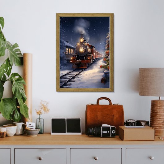 Treinreizen door sneeuw Poster