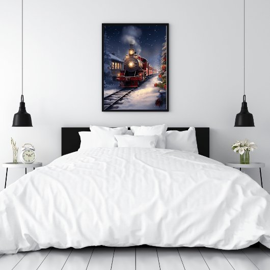 Treinreizen door sneeuw Poster