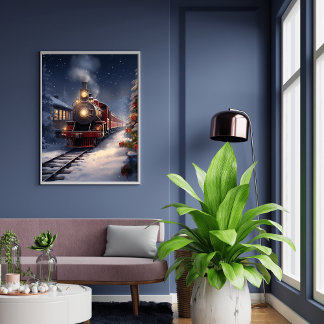 Treinreizen door sneeuw Poster