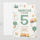 Treinreizen Railroad Kids Verjaardagsfeest Kaart (Voorkant / Achterkant)