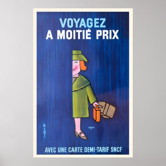 Treinreizen Vintage Reclameposter Poster (Voorkant)