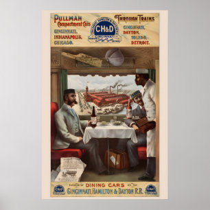 Treinrestaurant Pullman uit de jaren 1890 Klassiek Poster