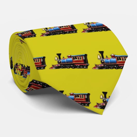 Treinrit (gele achtergrond) stropdas (Opgerold)