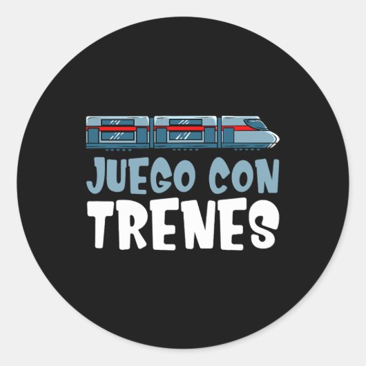 Treinset Locomotief Wagontekening Ronde Sticker (Voorkant)