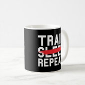 Treinslaapstand: fitness fitness uitloopoefening T Koffiemok (Voorkant rechts)