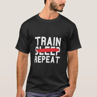 Treinslaapstand: fitness fitness uitloopoefening T T-shirt
