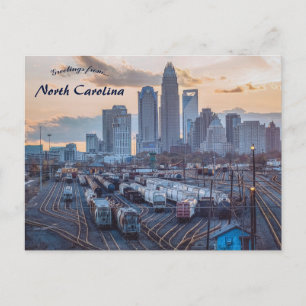 Treinspoor in Charlotte North Carolina Briefkaart