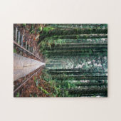 Treinsporen in het bos legpuzzel (Horizontaal)