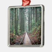 Treinsporen in het bos metalen ornament (Links)