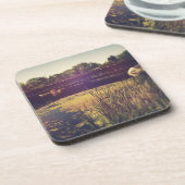 Treinsporen over de rivier bier onderzetter (Linkerzijde)