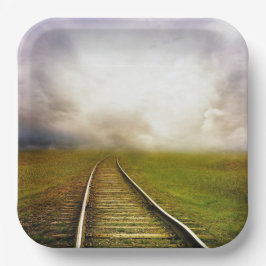 Treinsporen Papieren Bordje