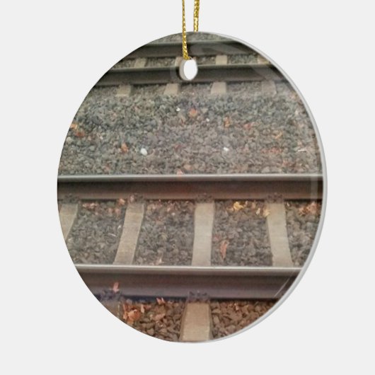 Treinsporen, spoorweg keramisch ornament (Links)