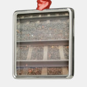 Treinsporen, spoorweg metalen ornament (Links)