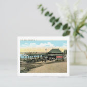 Treinstation, Atlantic Highlands NJ Vintage Briefkaart (Staand voorkant)