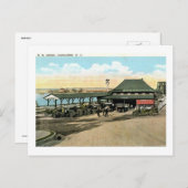 Treinstation, Atlantic Highlands NJ Vintage Briefkaart (Voorkant / Achterkant)