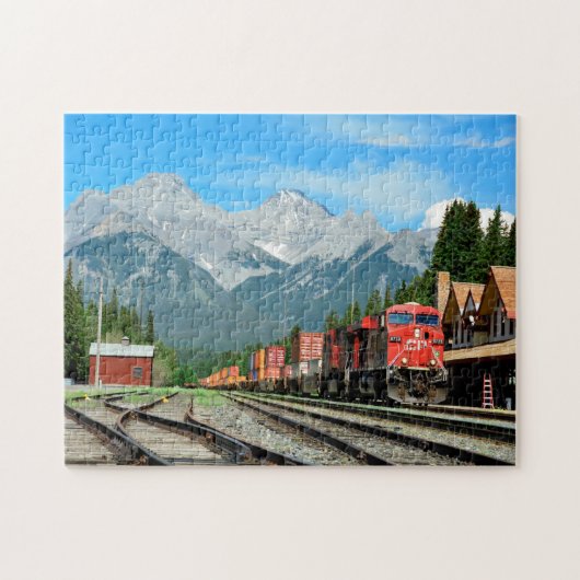 Treinstation Banff Alberta. Legpuzzel (Horizontaal)