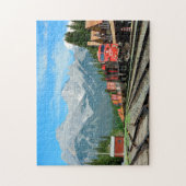Treinstation Banff Alberta. Legpuzzel (Verticaal)