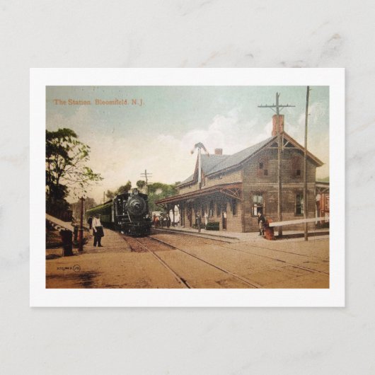 Treinstation, Bloomfield, Vintage van New Jersey Briefkaart (Voorkant)
