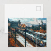  treinstation briefkaart (Voorkant / Achterkant)