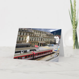 Treinstation Brig Zwitserland Feestdagen Kaart