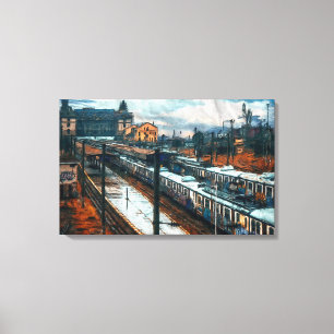 treinstation canvas afdruk