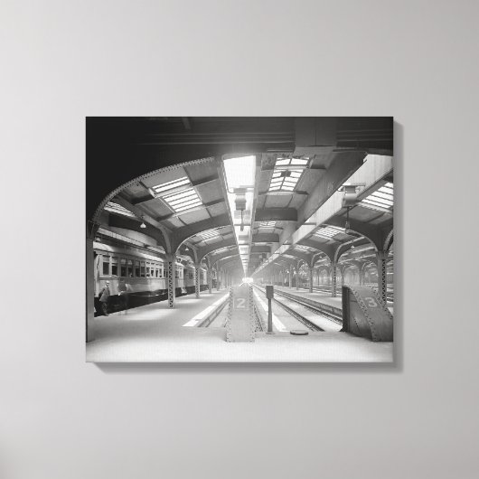 Treinstation Chicago, 1920. Antieke foto Canvas Afdruk (Voorkant)