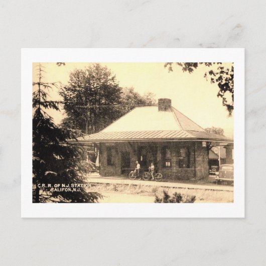 Treinstation Depot, Califon, Vintage van New Jerse Briefkaart (Voorkant)