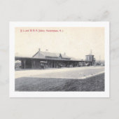 Treinstation, Hackettstown, NJ 1908 Vintage Briefkaart (Voorkant)