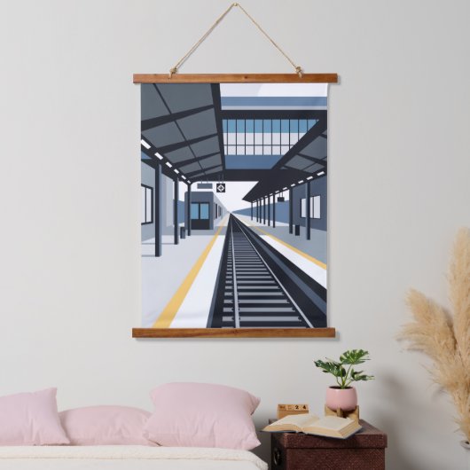 Treinstation Hangend Wandkleed (Slaapkamer)