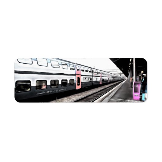 Treinstation in Zwitserland Etiket (Voorkant)