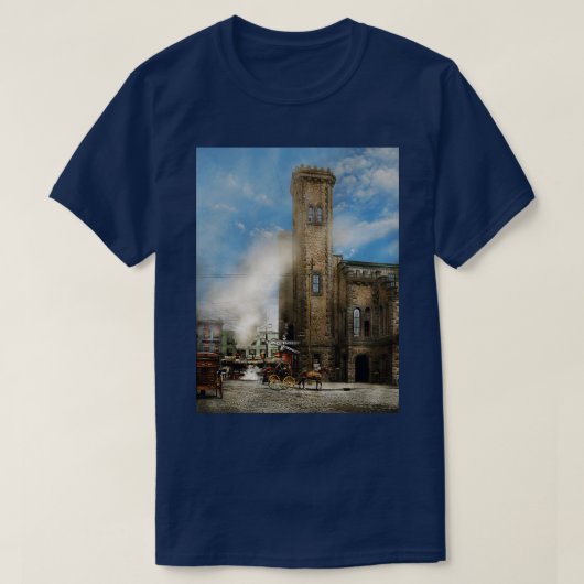 Treinstation Kijk uit voor de trein 1910 T-shirt (Design voorkant)