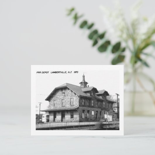 Treinstation, Lambertville, NJ Vintage Briefkaart (Staand voorkant)