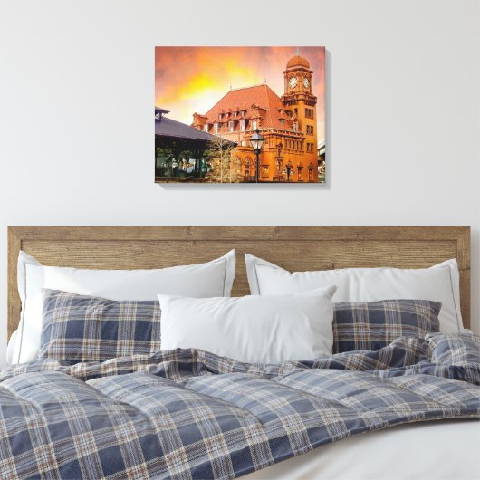 Treinstation Main Street Richmond VA Canvas Afdruk (Insitu (Slaapkamer))