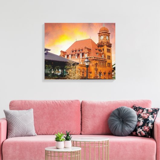 Treinstation Main Street Richmond VA Canvas Afdruk (Insitu (Woonkamer))