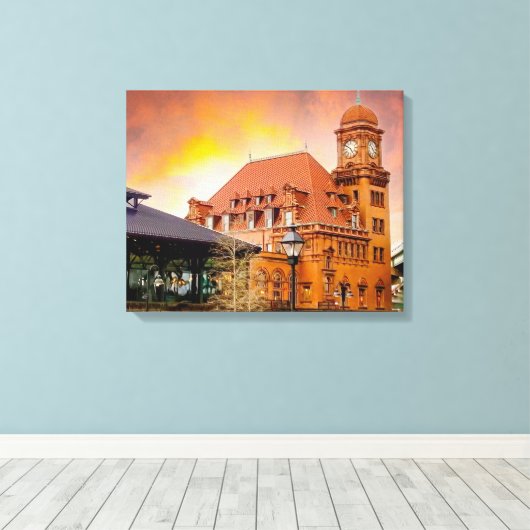 Treinstation Main Street Richmond VA Canvas Afdruk (Insitu (Houten vloer))