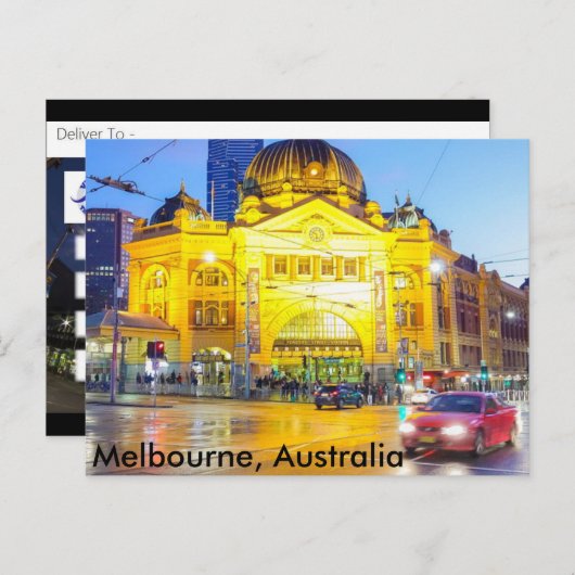 Treinstation Melbourne Briefkaart (Voorkant / Achterkant)